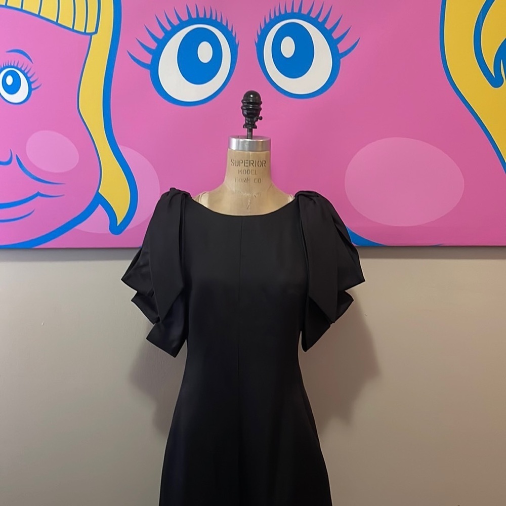 Jacqueline De Ribes Black Silk Cocktail Dress